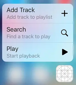 An iOS 3D Touch Quick Action menu