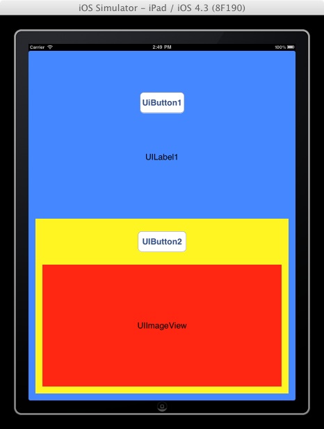 An iPad user interface illustrating the view hierarchy