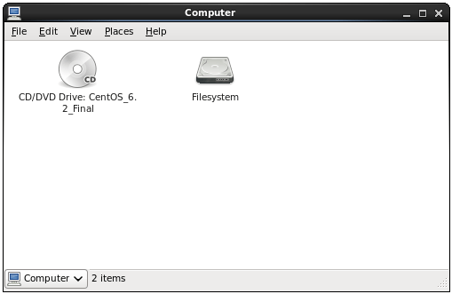 The CentOS 6 Nautilus file browser