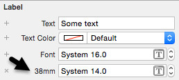 A size specific attribute setting