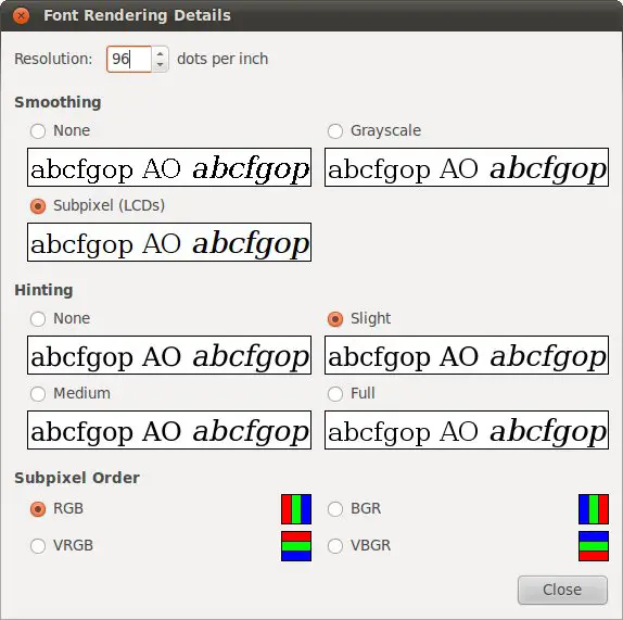 Ubuntu 10.10 advanced font rendering