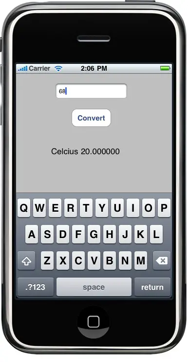 The finished app running in the simulator
