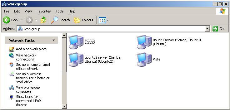 Browsing Ubuntu folder shares from Windows XP