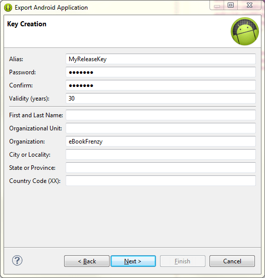 Generating an Android Private Key