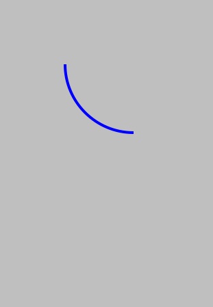 An arc drawn on an iPhone