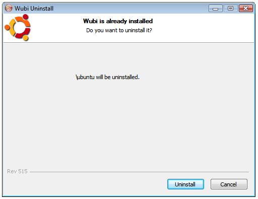 Uninstalling a Wabi installed Ubuntu
