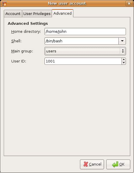 Advanced user setting on Ubuntu Linux