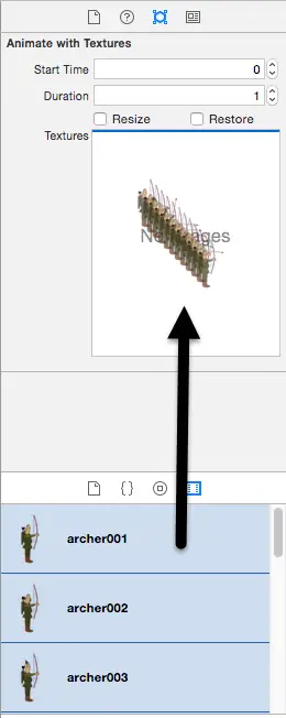 Xcode 7 add textures to action.png