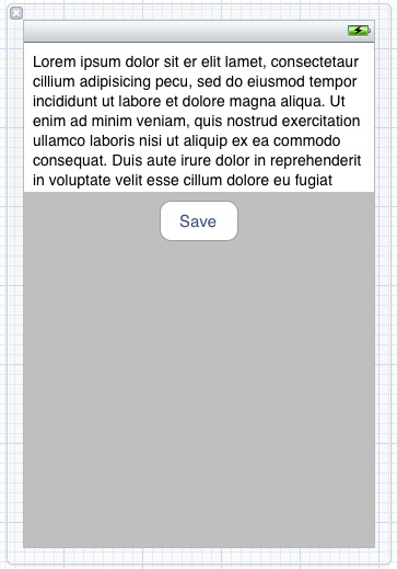 The user interface for an example iOS 5 iPhone UIDocument application
