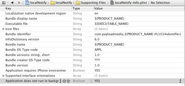 Disabling backlground support for an iOS 5 iPad application