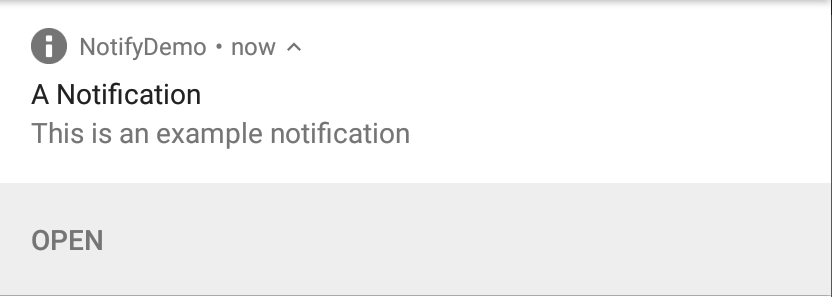 Android 7 notification with single action