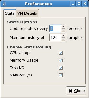 Enabling Disk and Network I/O monitoring on a virt-manager