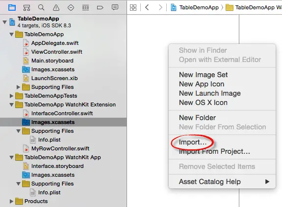 Importing images into an Xcode image asset catalog