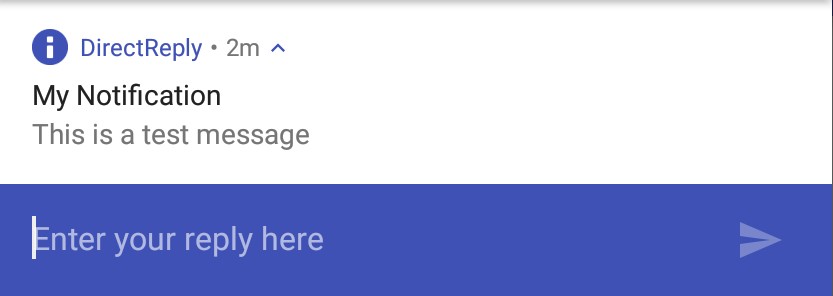 An example Android 7 direct reply notification