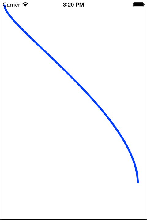 An iOS 7 Core Graphics Cubic Bézier Curve
