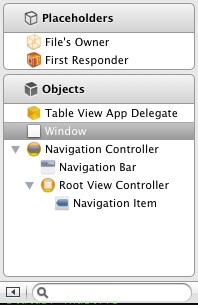 The Xoce 4 interface Builder objects and placeholders panel