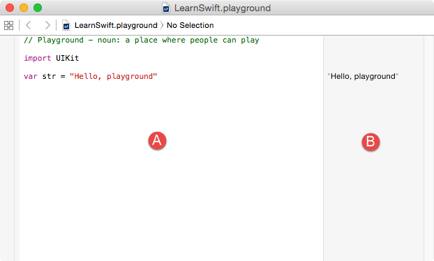 The Xcode 6 Swift Playground environment