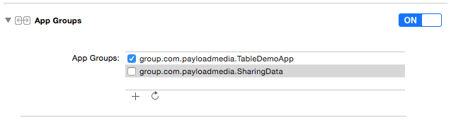 Adding the App Group
