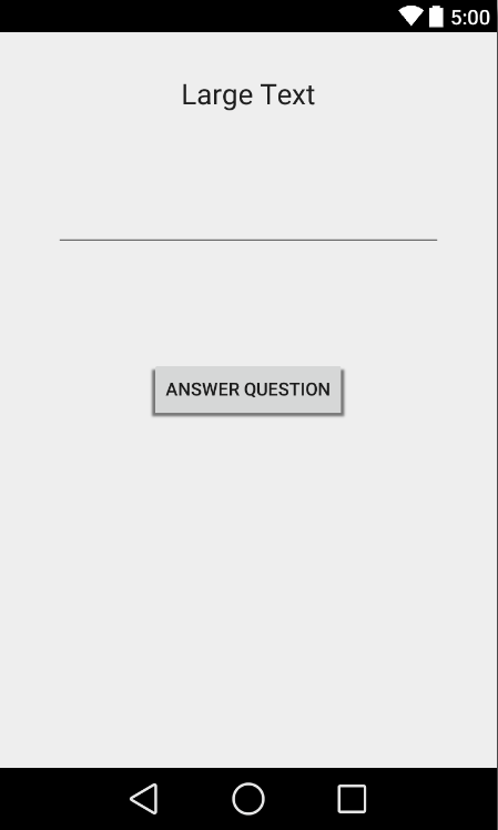 The Android Studio UI layout for the second activity in an explicit Intent example
