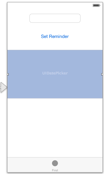 The user interface layout for an example iOS 7 reminder app
