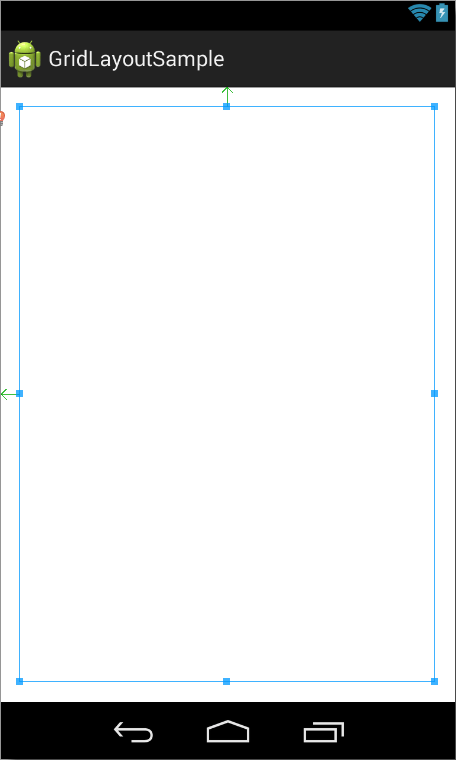 A GridLayout added as a child of a RelativeLayout in Android Studio Designer