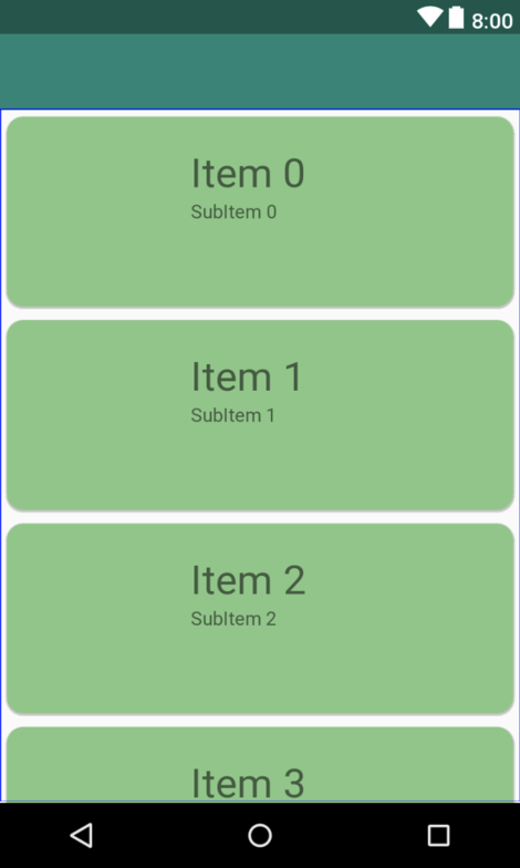 As 3.2 recyclerview default sample data.png