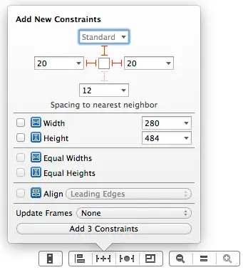 Adding auto layout constraints to the image view