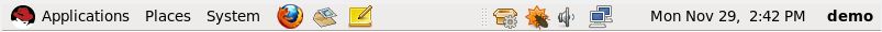The RHEL 6 top panel