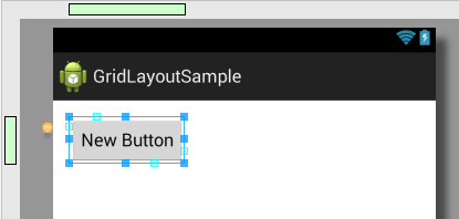 GridLayout row and column bars aligned in Android Studio Designer