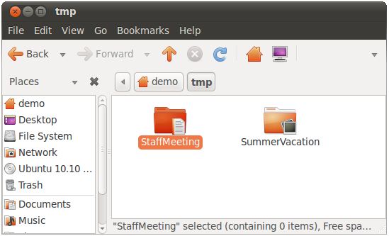 Folders with emblems in Ubuntu 10.10 file manager