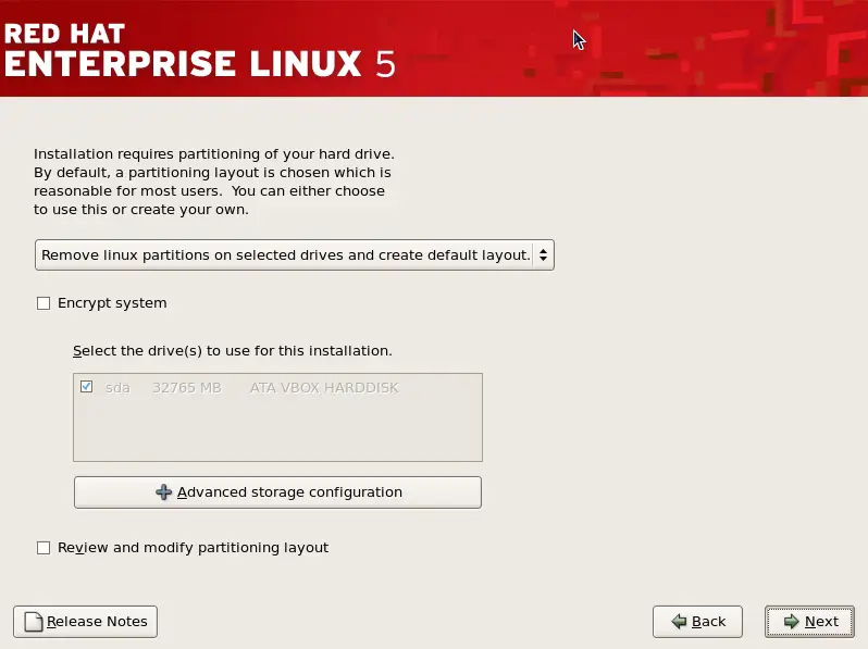 Installing RHEL 5 on a Clean Disk Drive Techotopia