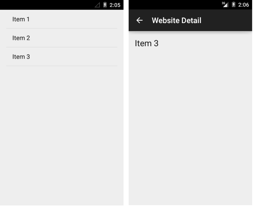 Master/Detail flow on a small Android screen