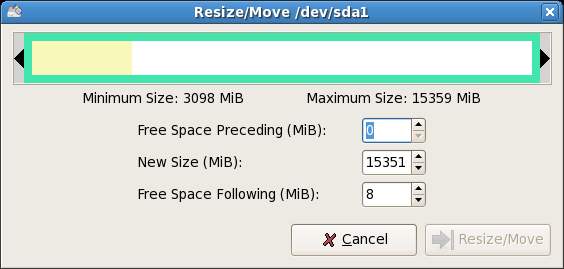 Fedora Resize Windows Partition