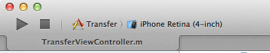 An iOS Simulator selected in Xcode 5