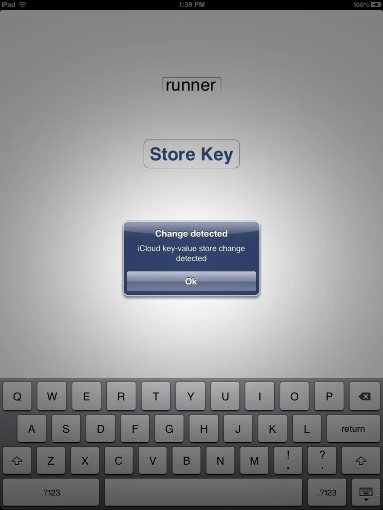 An example iCloud Key-value iCloud iPad iOS 5 application running