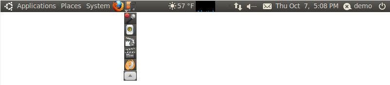 Ubuntu 10.10 desktop panel with drawer added