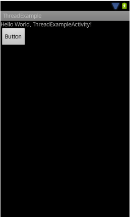 The user interface for an Android Threading example application