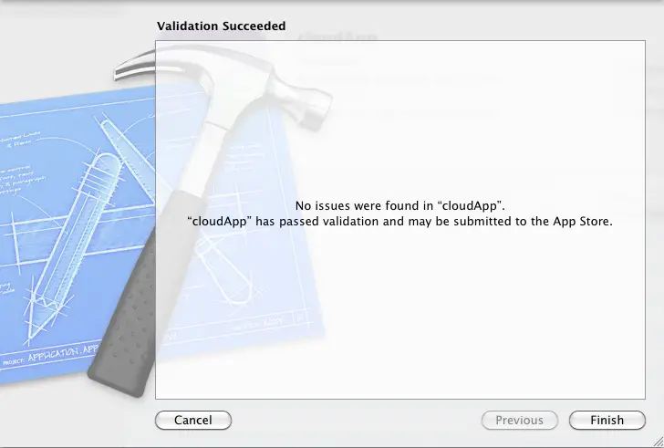 Xcode - App Validated screen