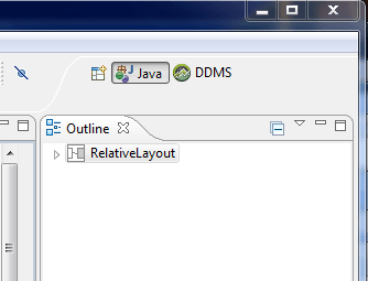 The button to select the Eclipse DDMS perspective