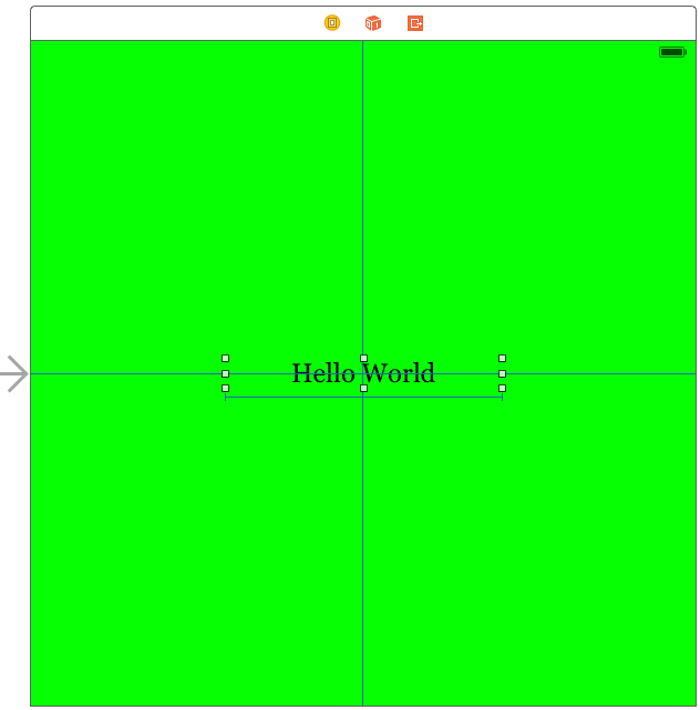 The completed Hello World layout
