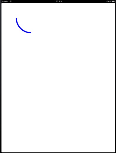 An arc drawn on an iPad