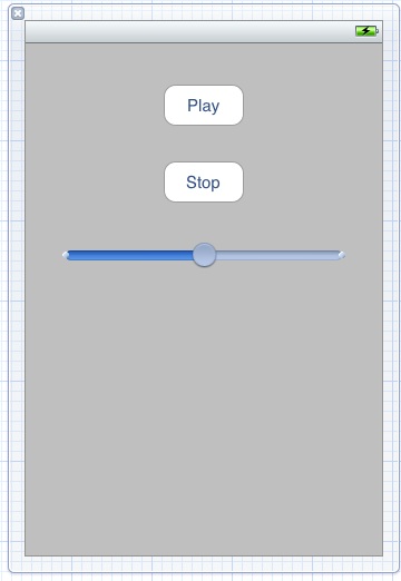 The user interface design for an audio playback iPhone iOS 5 application