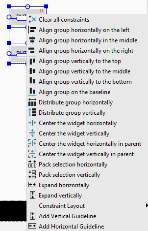 Android Studio Designer group action menu