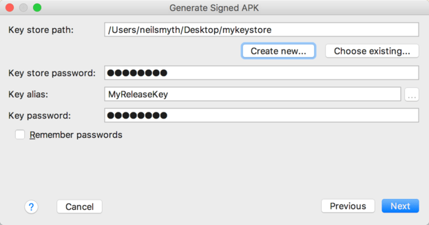 As3.0 build keystore generated.png