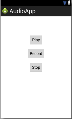 The Ui for an example Android Audio app