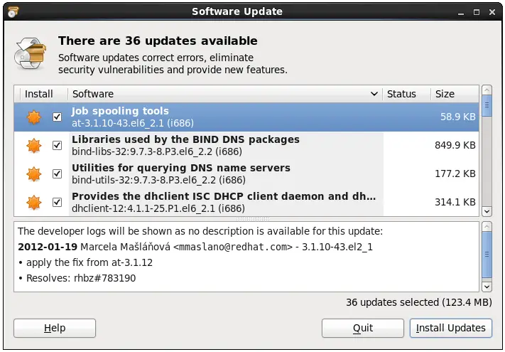 CentOS 6 Software Updates tool