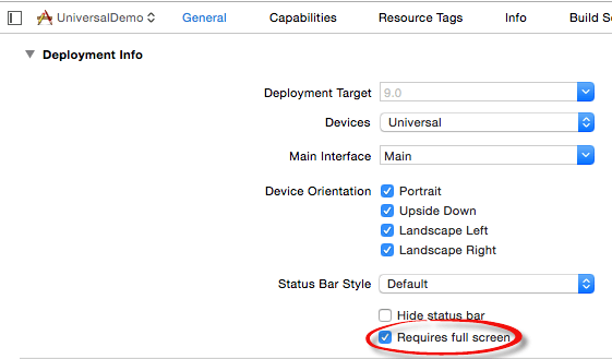 Xcode 7 requires full screen.png