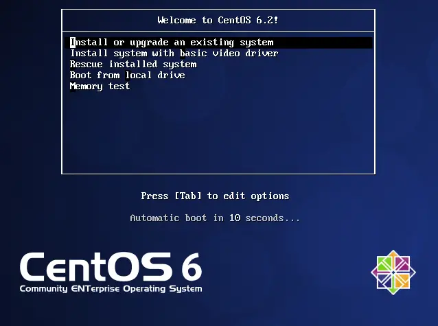The CentOS 6 Boot Screen