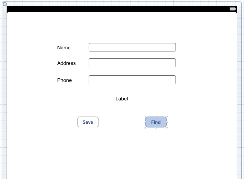 The user interface design for an iPad core data application