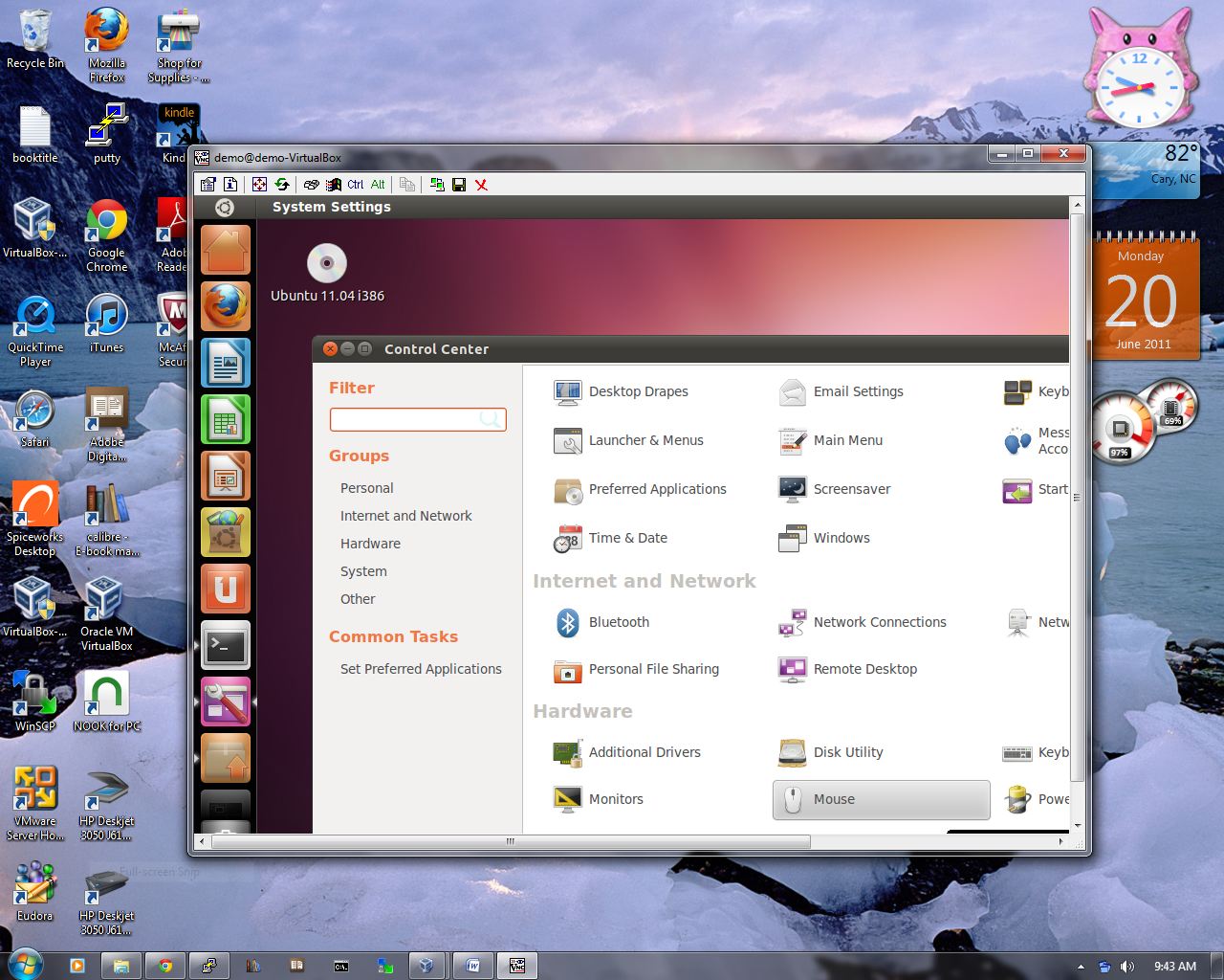 The Ubuntu Unity desktop displayed remotely